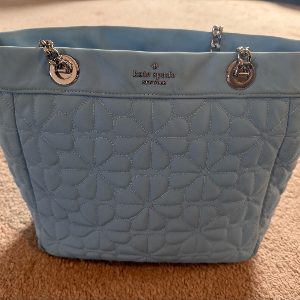 kate spade Light Blue Quilted Chain-Handle Tote